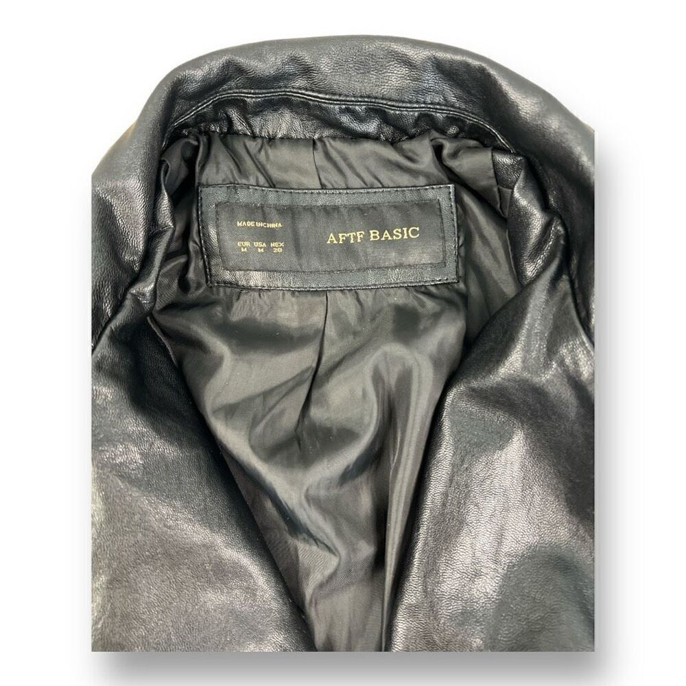 Aftf Basic Leather Jacket Size Medium - image 2